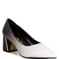 Harlow Metallic Accent Block Heel Pumps