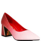 Harlow Metallic Accent Block Heel Pumps