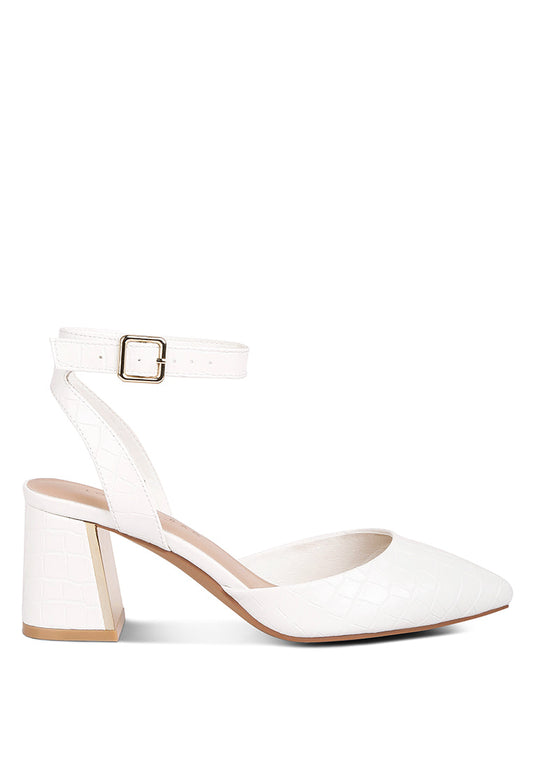 Hyatt Metallic Sling Block Heel Sandals
