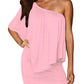 Multiple Dressing Flounced Pink Mini Dress