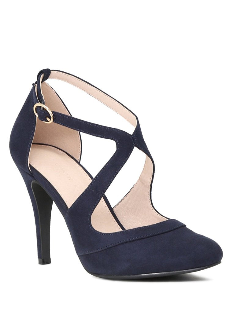 Close Toe Cross Strap Heel Sandals