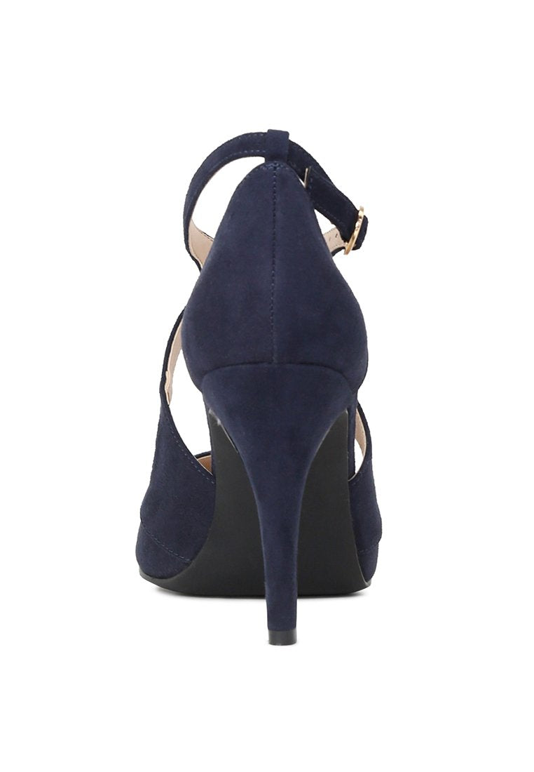Close Toe Cross Strap Heel Sandals