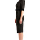 Nicola Sheath Dress - Elbow sleeve, notch neck Ponte dress with