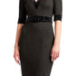 Nicola Sheath Dress - Elbow sleeve, notch neck Ponte dress with