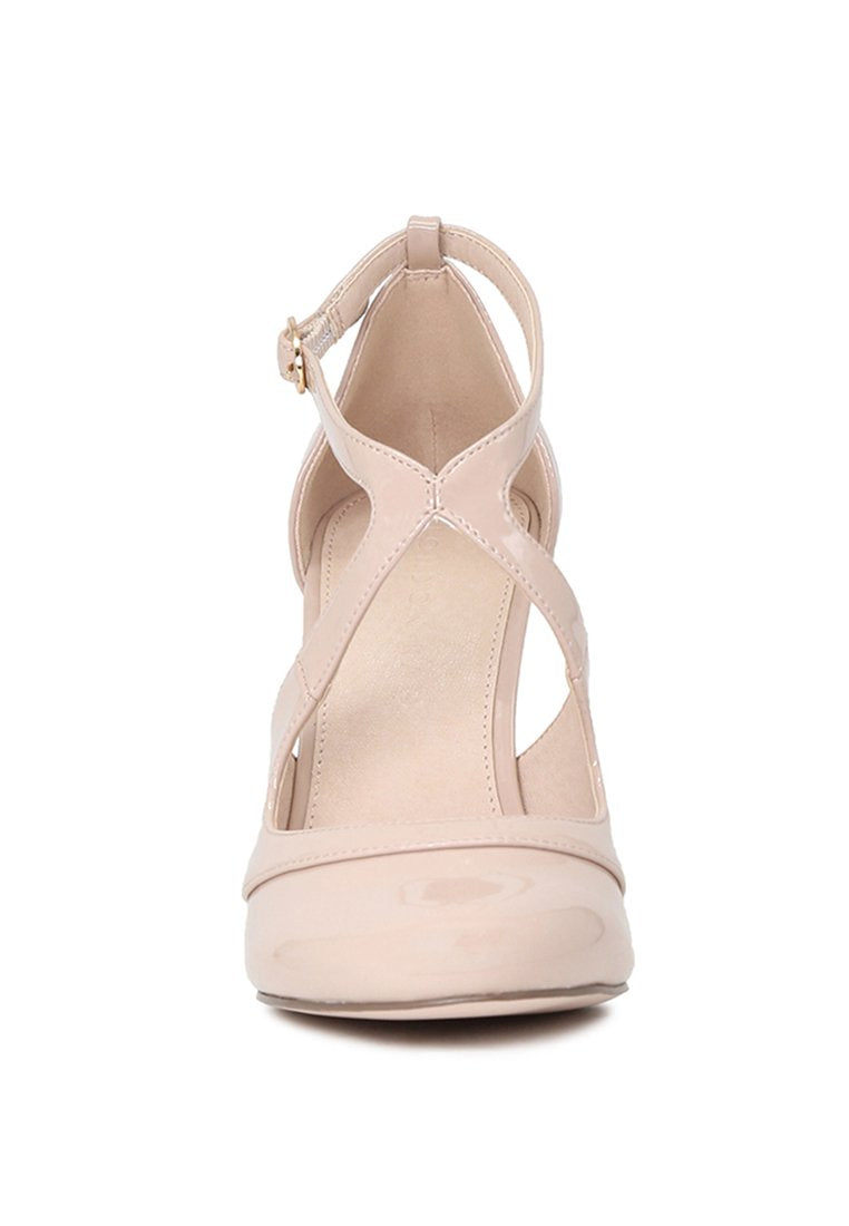 Close Toe Cross Strap Heel Sandals