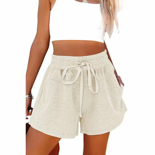 Casual Solid Color Shorts with Pockets - Walbiz.com