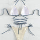 Heart-Shaped Drawstring Bikini Top with Hard Cups