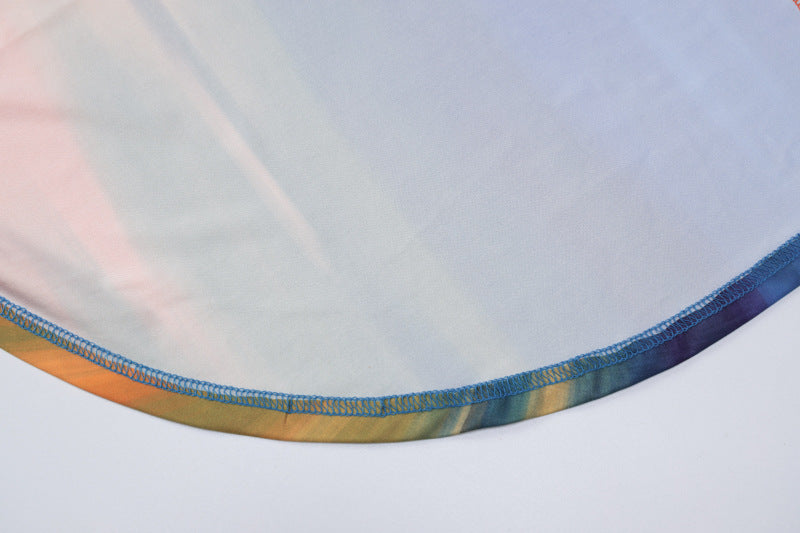 Summer Tie Dyed Printed Sheath Split Sling Slim Dress Women