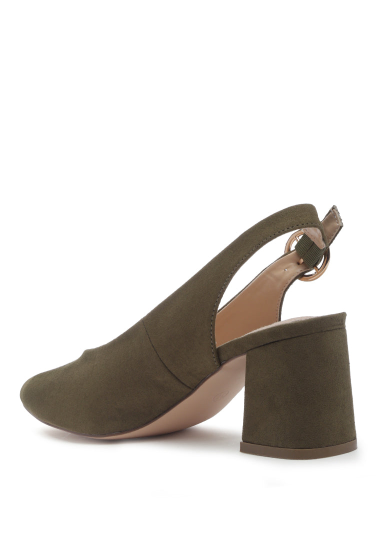 Dalia Solid Pointed Heeled Slingback Sandals