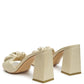 Noie Ruched Strap Block Heel Sandals