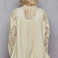 POL Button Down Raw Edg Shirt with Pearl Lace Patch