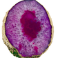 Agate Thick Decorative Platter with Gold Trim