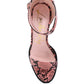Rattle Snake Print Chunky High Block Heel Sandals