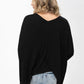 Knit Tunic Blouse Dolman Sleeve Oversized Curved-Hem Asymmetrical Tops