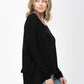 Knit Tunic Blouse Dolman Sleeve Oversized Curved-Hem Asymmetrical Tops