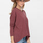 Knit Tunic Blouse Dolman Sleeve Oversized Curved-Hem Asymmetrical Tops