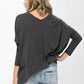 Knit Tunic Blouse Dolman Sleeve Oversized Curved-Hem Asymmetrical Tops