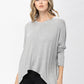 Knit Tunic Blouse Dolman Sleeve Oversized Curved-Hem Asymmetrical Tops