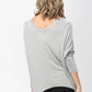 Knit Tunic Blouse Dolman Sleeve Oversized Curved-Hem Asymmetrical Tops
