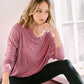 Knit Tunic Blouse Dolman Sleeve Oversized Curved-Hem Asymmetrical Tops