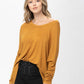 Knit Tunic Blouse Dolman Sleeve Oversized Curved-Hem Asymmetrical Tops