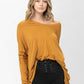 Knit Tunic Blouse Dolman Sleeve Oversized Curved-Hem Asymmetrical Tops