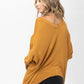 Knit Tunic Blouse Dolman Sleeve Oversized Curved-Hem Asymmetrical Tops