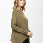 Knit Tunic Blouse Dolman Sleeve Oversized Curved-Hem Asymmetrical Tops