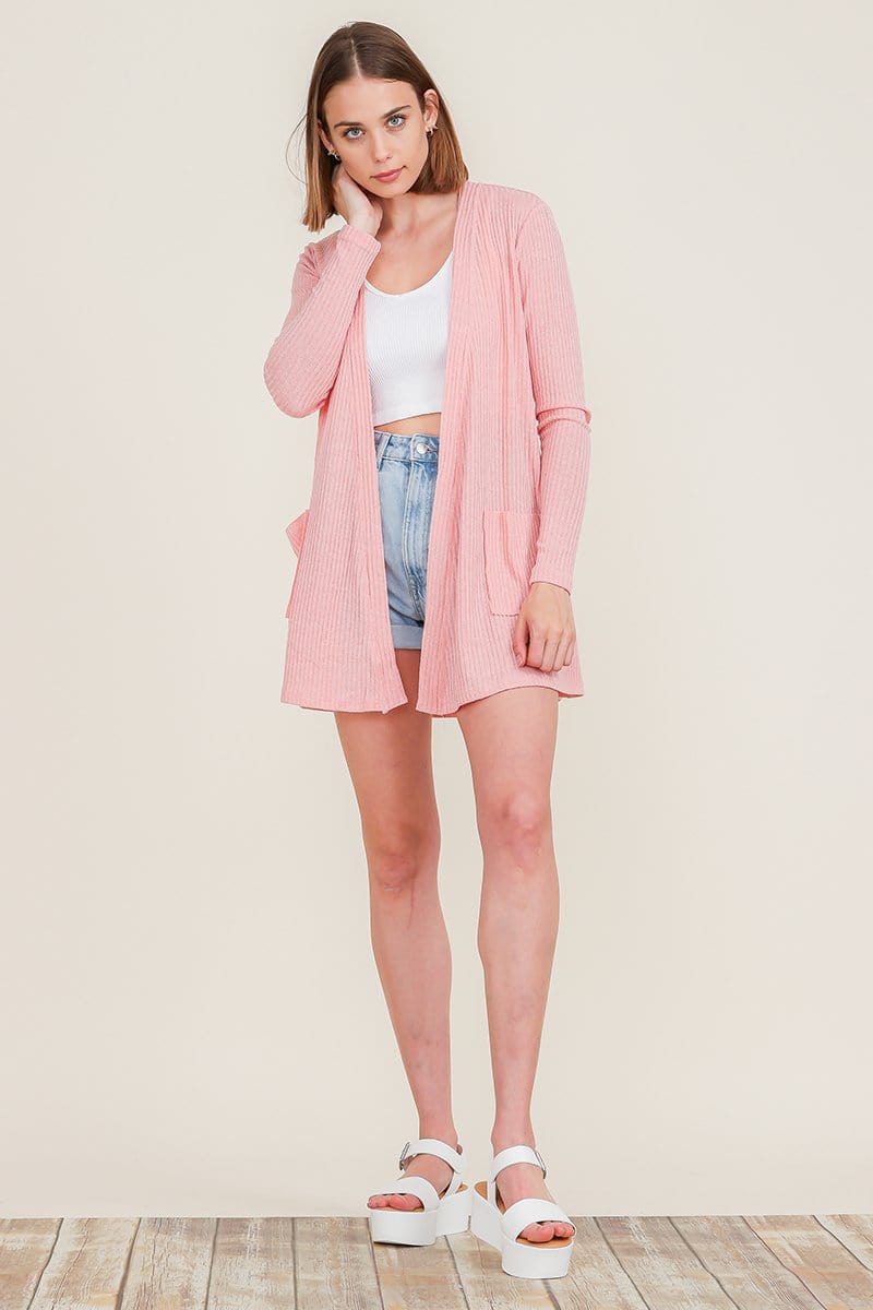 Open Front Cardigan Sweaters with Pockets