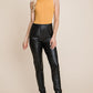 Fleece lining Faux Leather Pants
