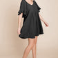 Flutter Sleeve Tiered Babydoll Mini Dress