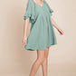 Flutter Sleeve Tiered Babydoll Mini Dress