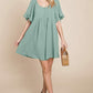 Flutter Sleeve Tiered Babydoll Mini Dress