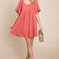 Flutter Sleeve Tiered Babydoll Mini Dress