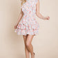 Floral Printed Backless Ruffle Tiered Swing Dress
