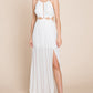 Split Front Cut Out Halter Maxi Dress
