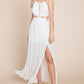 Split Front Cut Out Halter Maxi Dress
