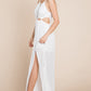 Split Front Cut Out Halter Maxi Dress
