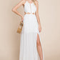Split Front Cut Out Halter Maxi Dress