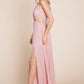 Split Front Cut Out Halter Maxi Dress