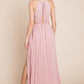 Split Front Cut Out Halter Maxi Dress
