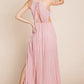 Split Front Cut Out Halter Maxi Dress