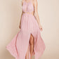 Split Front Cut Out Halter Maxi Dress