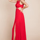 Split Front Cut Out Halter Maxi Dress