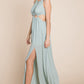Split Front Cut Out Halter Maxi Dress