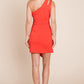 One Shoulder Cut Out Drape Bodycon Dress