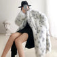 Women Winter New Faux Fox Fur Coats Ladies Casual Snow Leopard Print