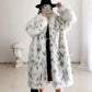 Women Winter New Faux Fox Fur Coats Ladies Casual Snow Leopard Print