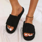 Thick Bottom Embossed Cotton Fur Women Slippers