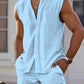 New men's casual sleeveless beach shorts sets